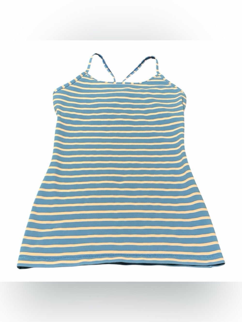 Ivivva By Lululemon Power Y Tank Top Size 12 Girls Blue Pink Striped Gym Dance